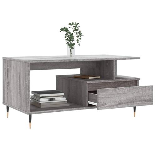 Sofabord 90x49x45 cm konstrueret træ Grå sonoma-eg