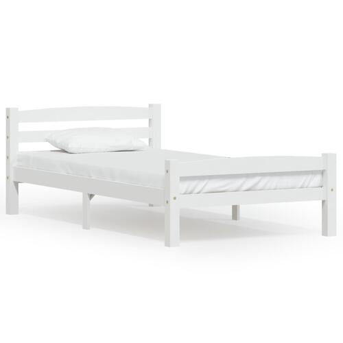 Sengestel 100x200 cm massivt fyrretræ hvid