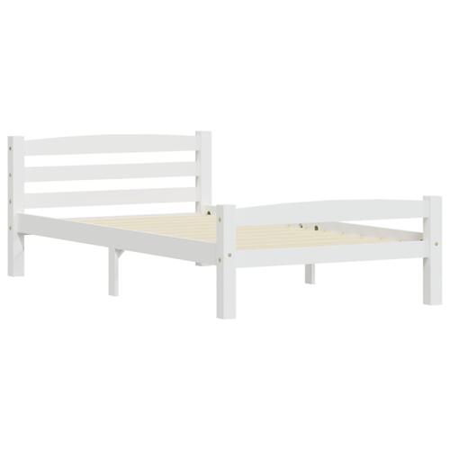 Sengestel 100x200 cm massivt fyrretræ hvid