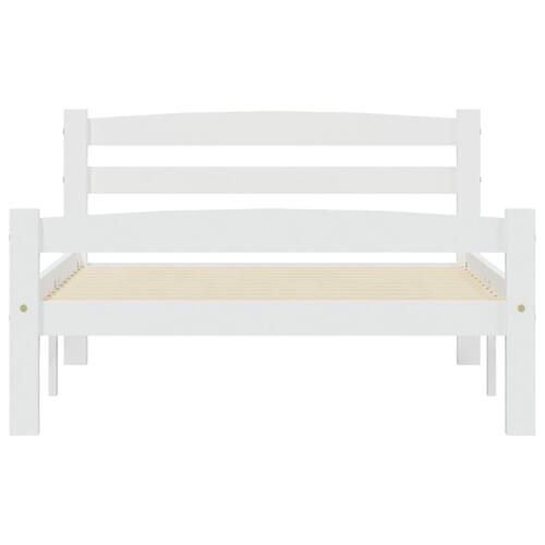 Sengestel 100x200 cm massivt fyrretræ hvid