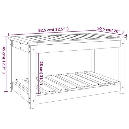 Havebord 82,5x50,5x45 cm massivt fyrretræ