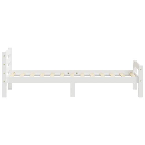 Sengestel 100x200 cm massivt fyrretræ hvid