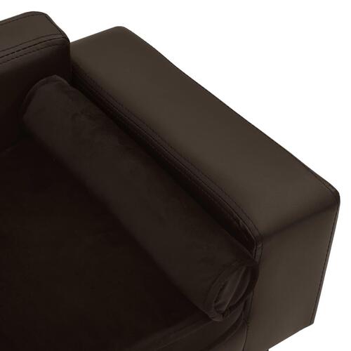 Hundesofa 81x43x31 cm plys og kunstlæder brun