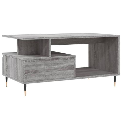 Sofabord 90x49x45 cm konstrueret træ Grå sonoma-eg