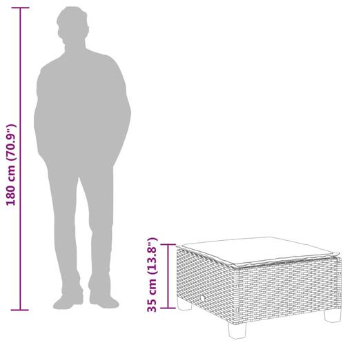 Haveskammel med hynde 63,5x56x32 cm polyrattan sort