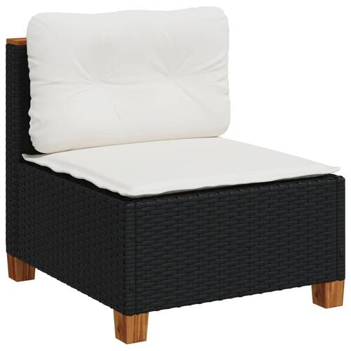 Sofamodul til haven med hynder polyrattan sort