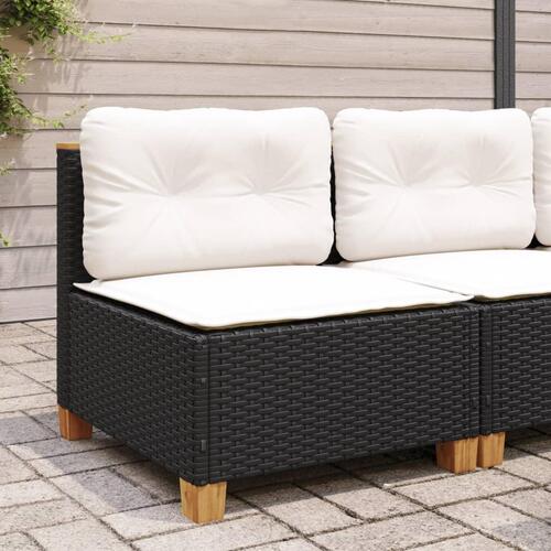 Sofamodul til haven med hynder polyrattan sort