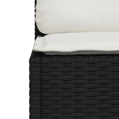 Sofamodul til haven med hynder polyrattan sort