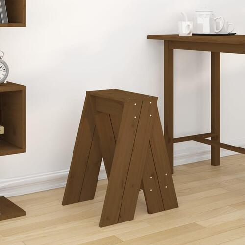 Taburetter 2 stk. 40x40x60 cm massivt fyrretræ gyldenbrun