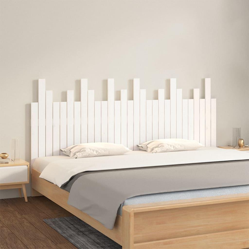 Sengegavl i massivt fyrretræ - 185 × 3 × 80 cm, hvid billede