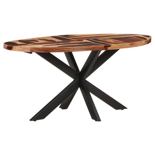 Spisebord 160x90x75 cm massivt akacietræ med sheeshamfinish