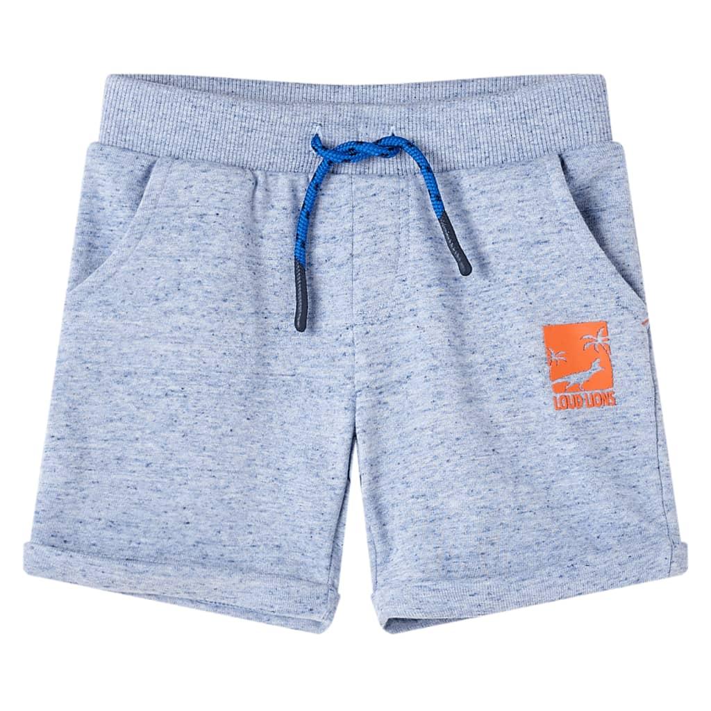 Shorts til børn str. 104 med snøre blåmeleret