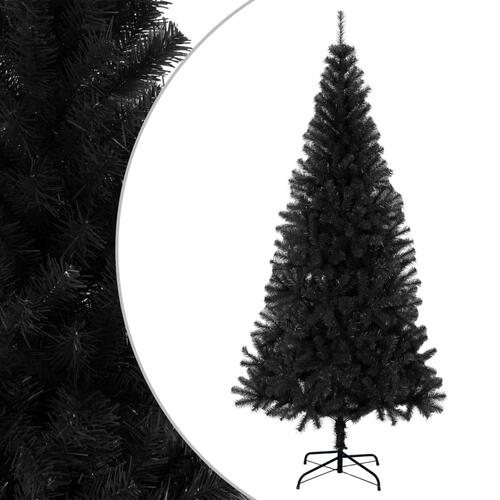 Kunstigt juletræ med fod 240 cm PVC sort