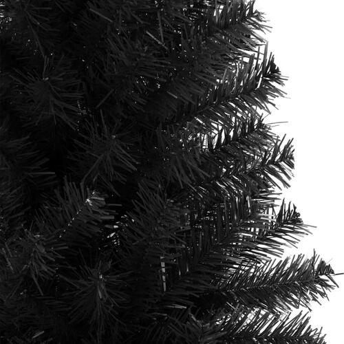 Kunstigt juletræ med fod 240 cm PVC sort
