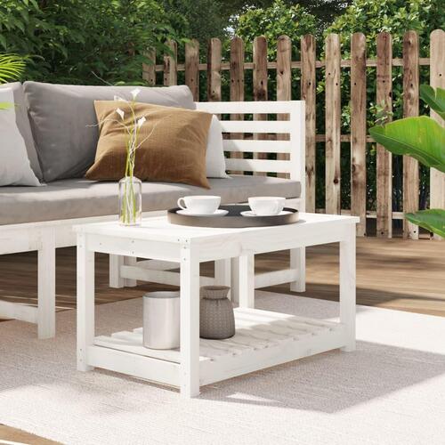 Havebord 82,5x50,5x45 cm massivt fyrretræ hvid