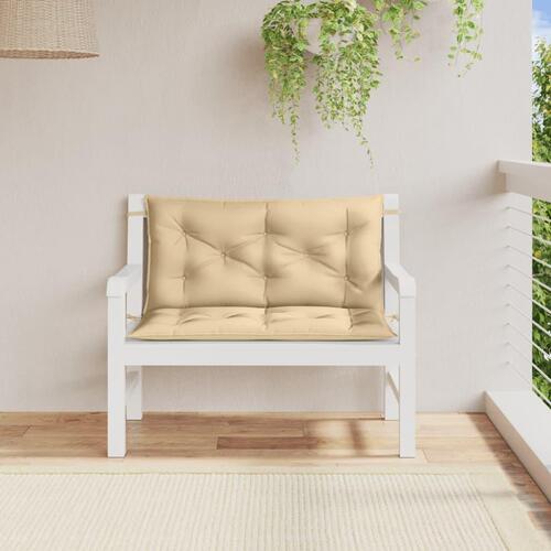 Hynder til havebænk 2 stk. 100x50x7 cm stof meleret beige