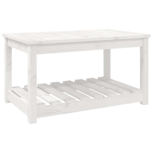 Havebord 82,5x50,5x45 cm massivt fyrretræ hvid