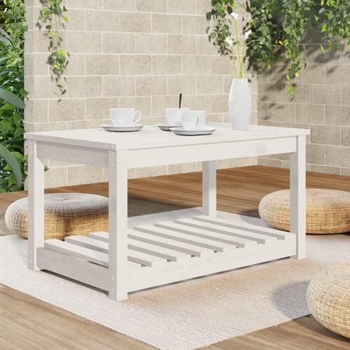 Havebord 82,5x50,5x45 cm massivt fyrretræ hvid