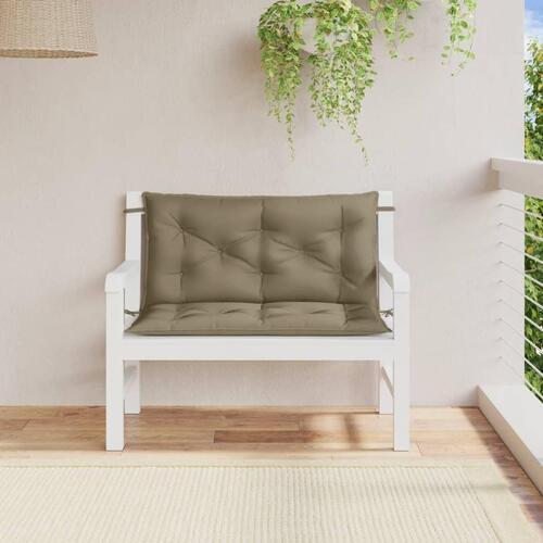 Hynder til havebænk 2 stk. 100x50x7 cm stof meleret gråbrun
