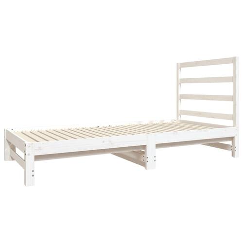 Daybed med udtræk 2x(90x190) cm massivt fyrretræ hvid