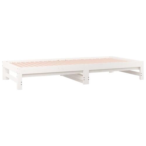 Daybed med udtræk 2x(90x190) cm massivt fyrretræ hvid