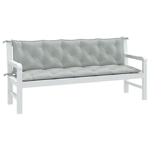 Hynder til havebænk 2 stk. 180x50x7 cm stof meleret lysegrå