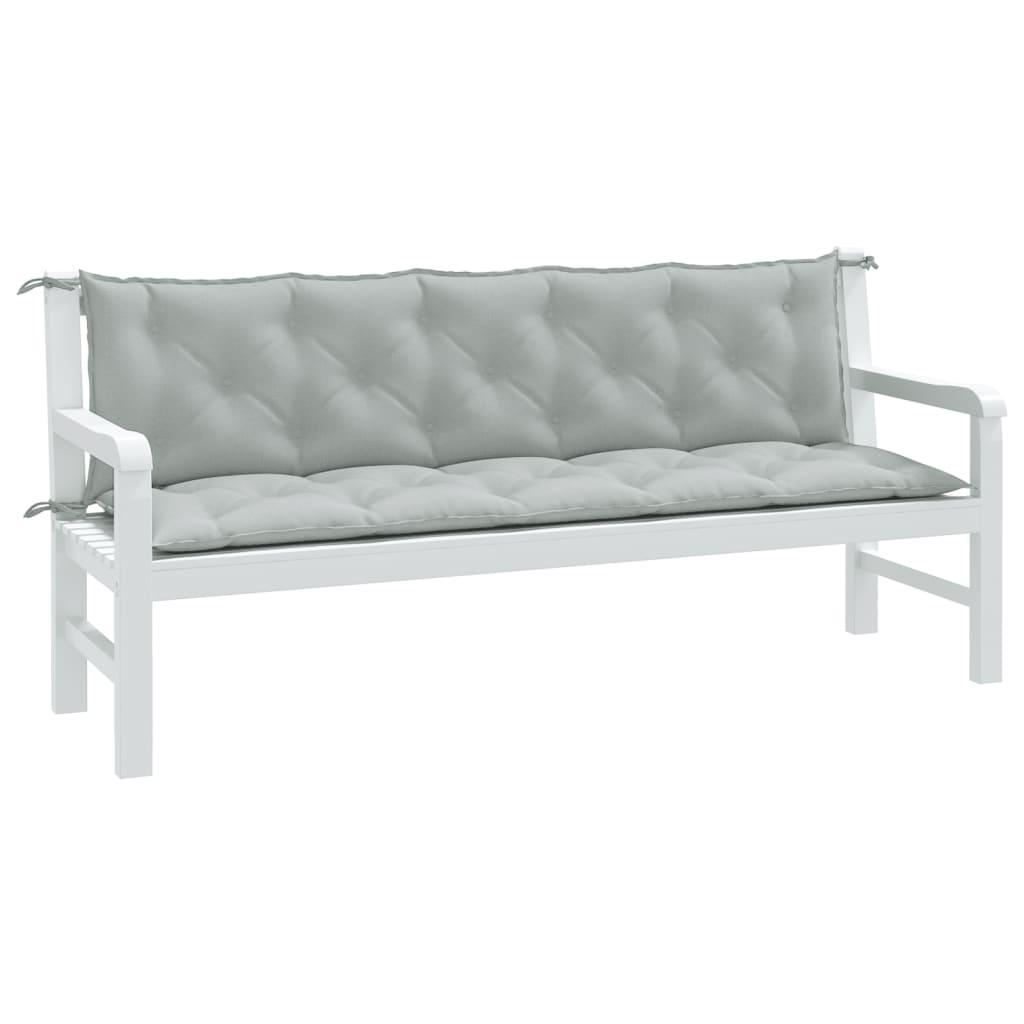Hynder til havebænk 2 stk. 180x50x7 cm stof meleret lysegrå