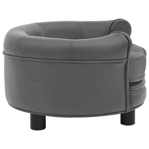 Hundesofa 48x48x32 cm plys og kunstlæder grå
