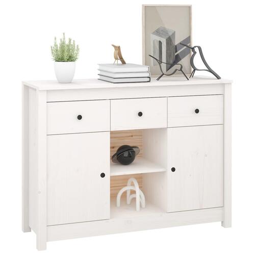 Skænk 100x35x74,5 cm massivt fyrretræ hvid