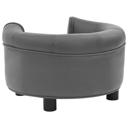 Hundesofa 48x48x32 cm plys og kunstlæder grå