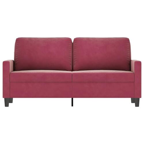 2-personers sofa 140 cm fløjl vinrød