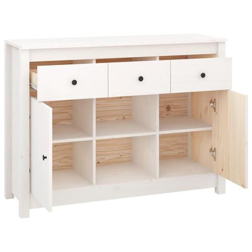 Skænk 100x35x74,5 cm massivt fyrretræ hvid