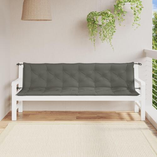Hynder til havebænk 2 stk. 200x50x7 cm stof meleret mørkegrå