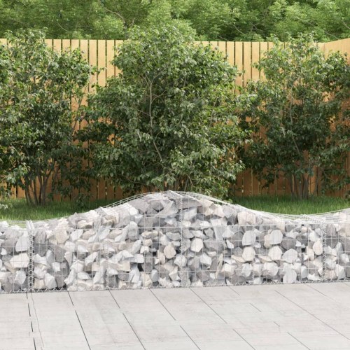 Buede gabionkurve - 8 stk. 200×50×40/60 cm i galvaniseret jern