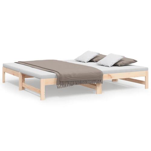 Daybed med udtræk 2x(90x190) cm massivt fyrretræ
