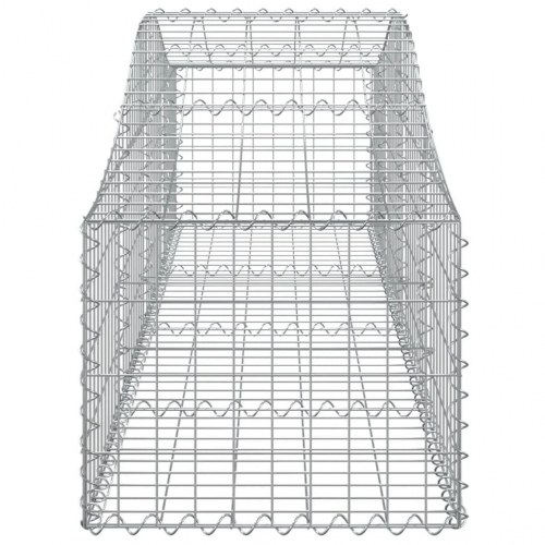 Buede gabionkurve - 8 stk. 200×50×40/60 cm i galvaniseret jern