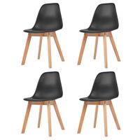 Spisebordsstole 4 stk. plastik sort