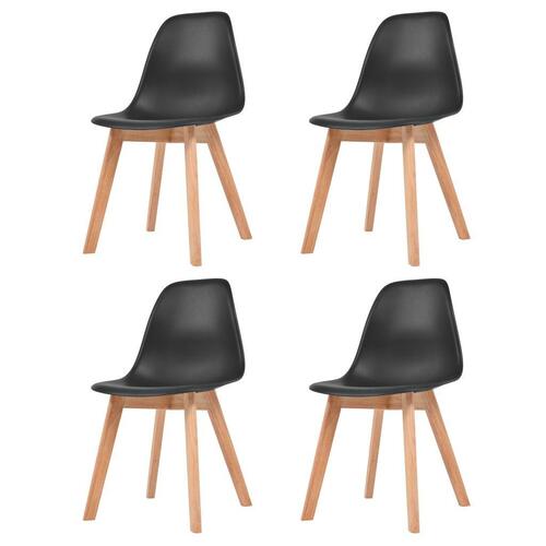 Spisebordsstole 4 stk. plastik sort