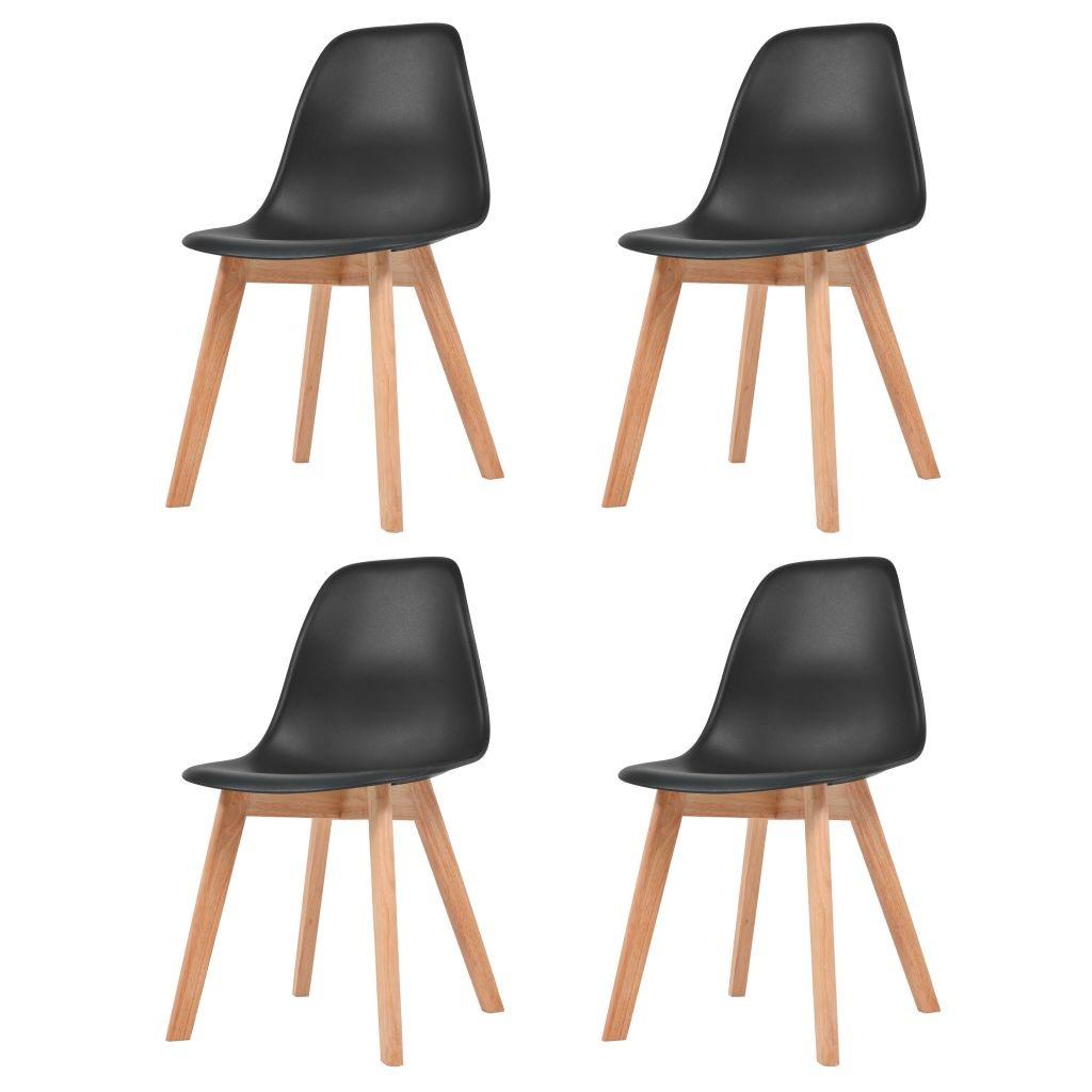 Spisebordsstole 4 stk. plastik sort