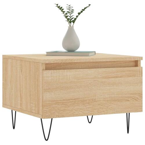 Sofabord 50x46x35 cm konstrueret træ sonoma-eg