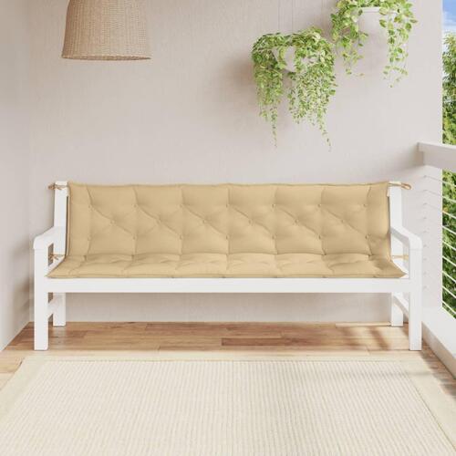 Hynder til havebænk 2 stk. 200x50x7 cm stof meleret beige