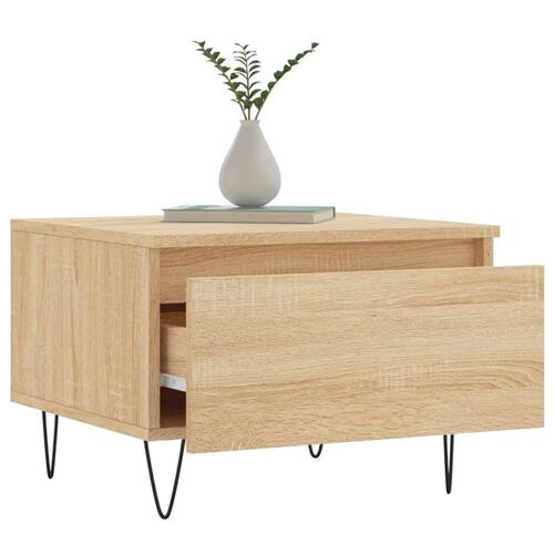 Sofabord 50x46x35 cm konstrueret træ sonoma-eg