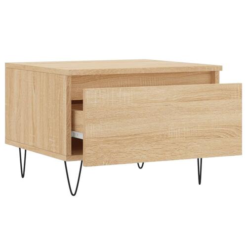 Sofabord 50x46x35 cm konstrueret træ sonoma-eg
