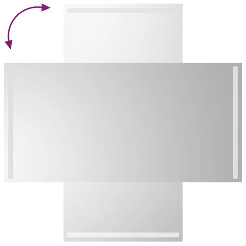 Badeværelsesspejl med LED-lys 50x100 cm