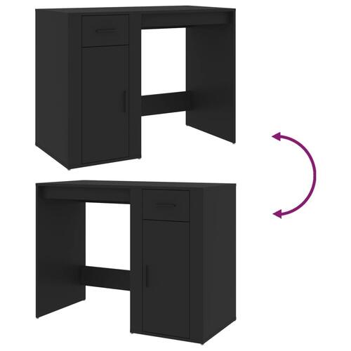 Skrivebord 100x49x75 cm konstrueret træ sort