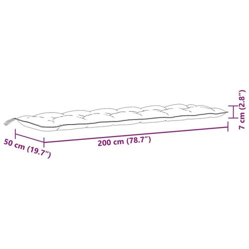 Hynder til havebænk 2 stk. 200x50x7 cm stof meleret beige