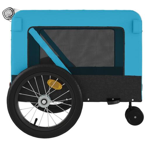 Hundetrailer til cykel oxfordstof og jern blå og sort