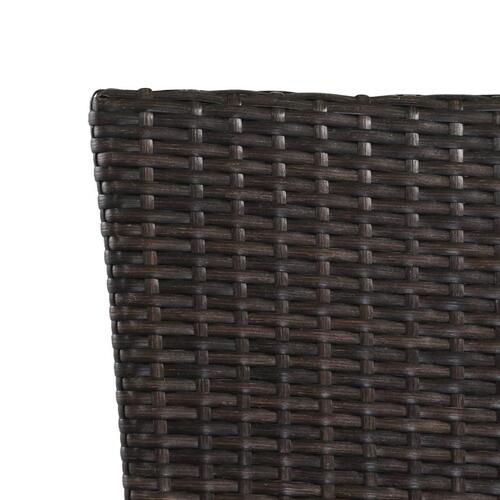 Havestole med hynder 2 stk. polyrattan brun
