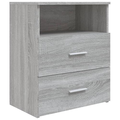 Sengeborde 2 stk. 50x32x60 cm grå sonoma-eg