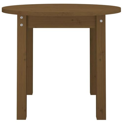 Sofabord Ø 55x45 cm massivt fyrretræ gyldenbrun